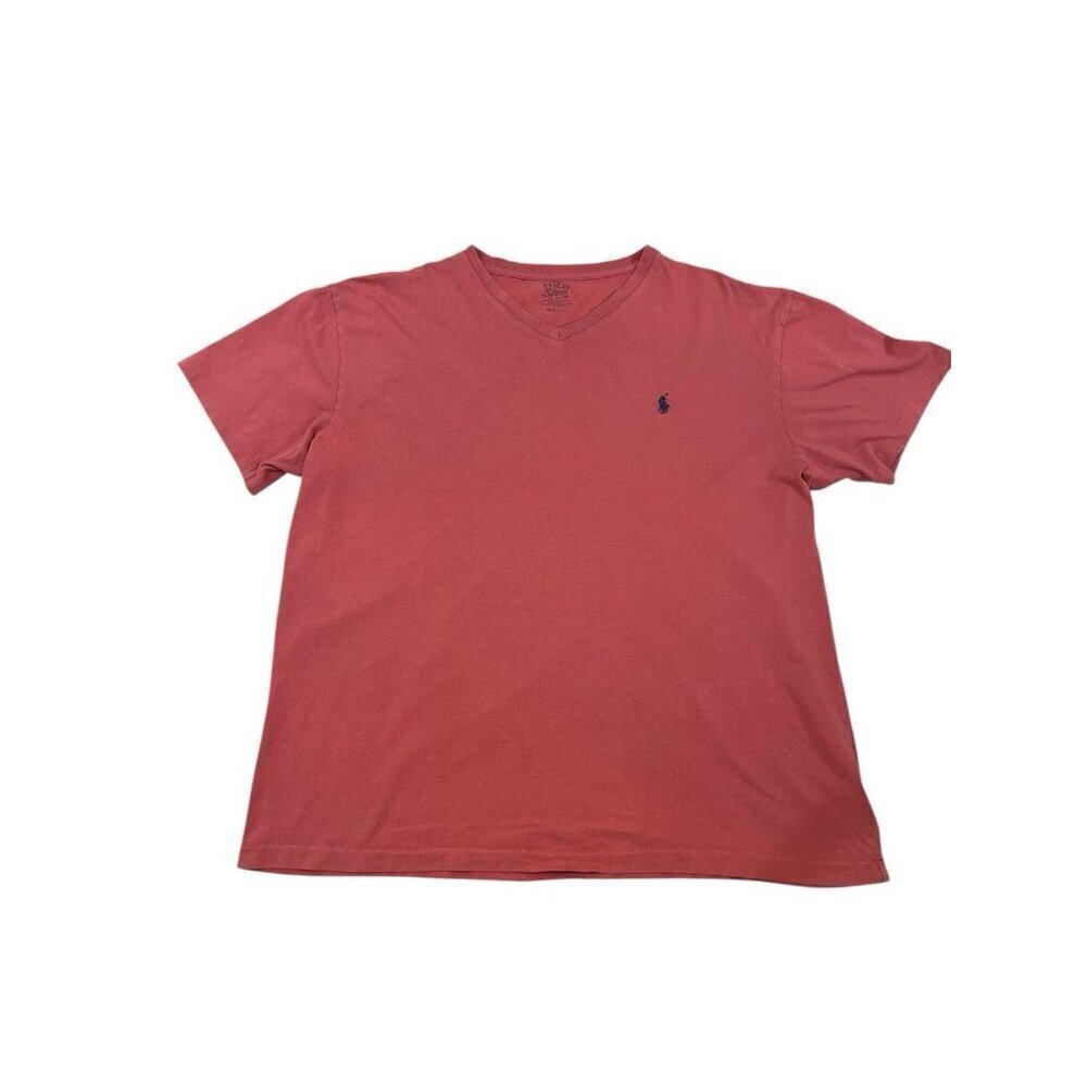 Polo Ralph Lauren Mens Size Large Classic Fit V Neck T Shirt Spring Red - Picture 2 of 7